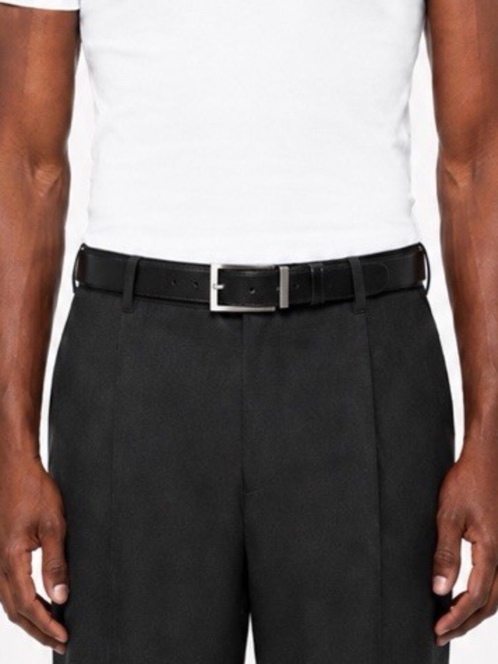 Prada Belt Black Men's Leather Sz 100/40 Authentic